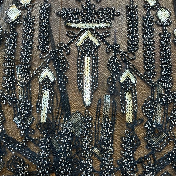 Black and gold mesh beat it and sequenced tank top. Size medium. - Picture 2 of 4